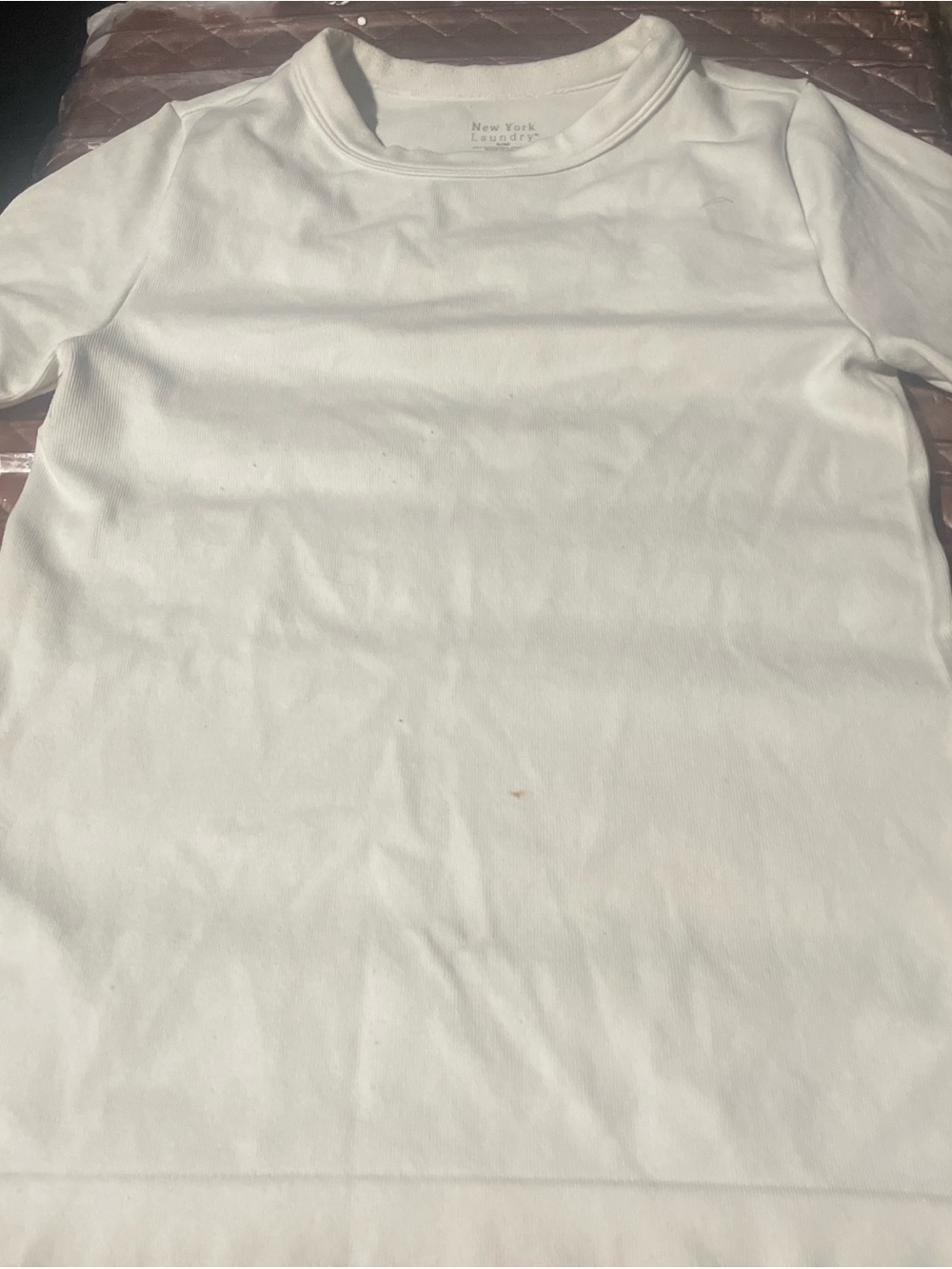 New York Laundry White Crew Tee - Soft Ribbed Neck